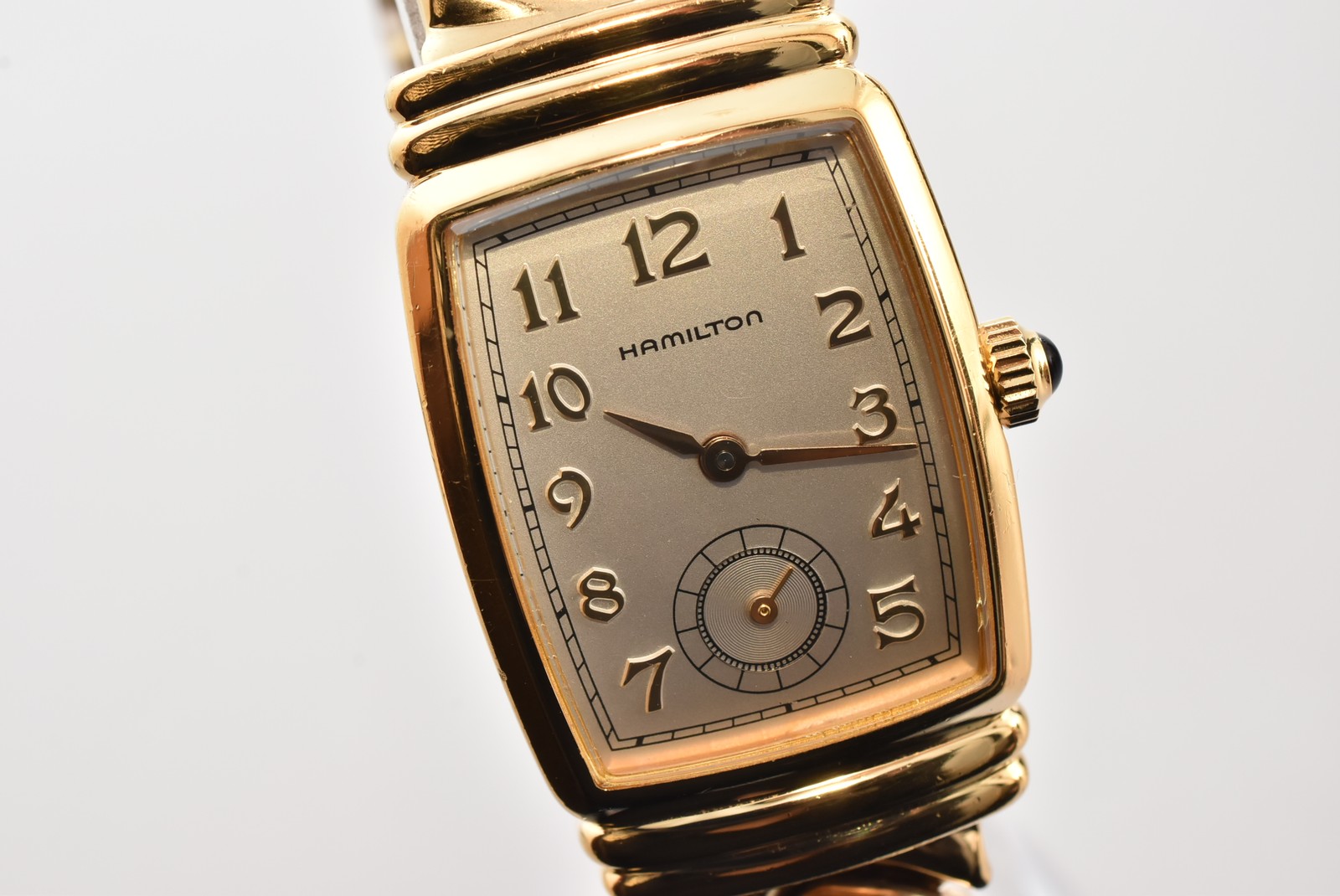 N MINT Hamilton 6248 Tonneau Vintage Watch Gold Dial Small Second Ladies Women