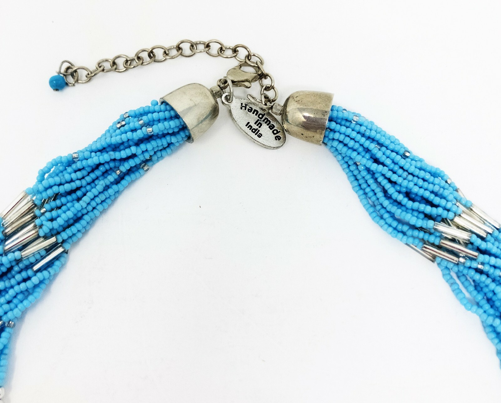 Himalayan Gems Hippie Style Waterfall Necklace Blue Larimar 20 Strands – New!