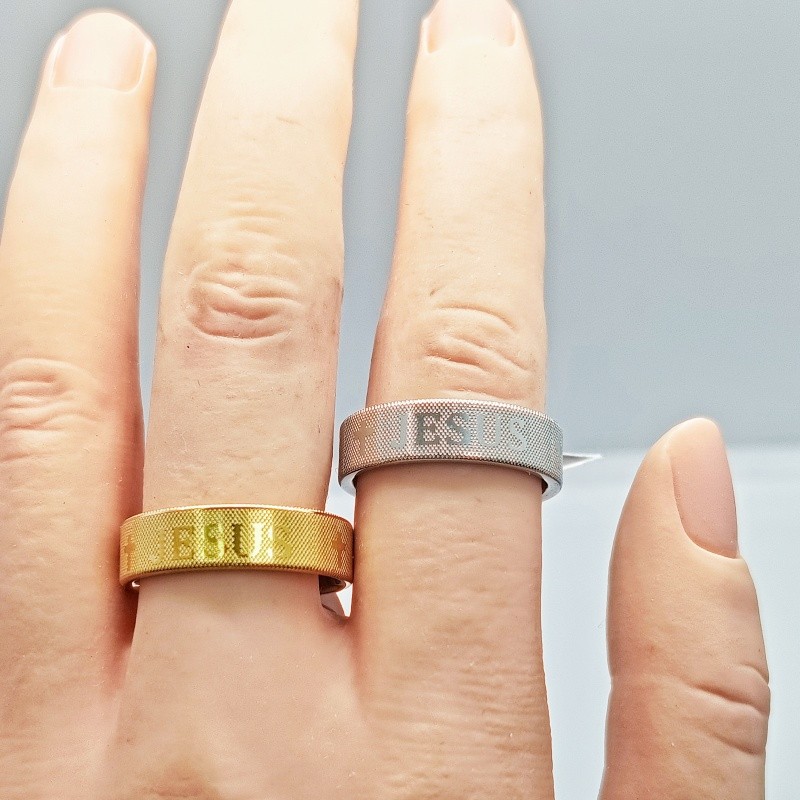 36Pcs Dual Tone 6mm Cross Engraved Stainless Stackable Rings Unisex Bulk Jewelry