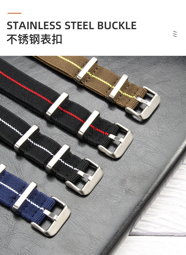 High Quality Nylon Elastic One-piece Watch Band Straps Mens 18 20 22mm Universal