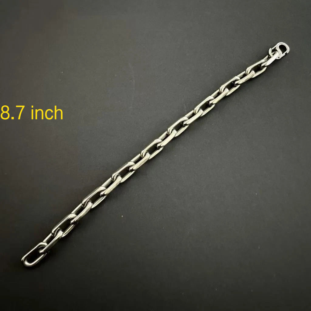 New Pure Titanium Chain Bracelet 8mm Wid Anti-allergic 8.7″ Lightweight Gift