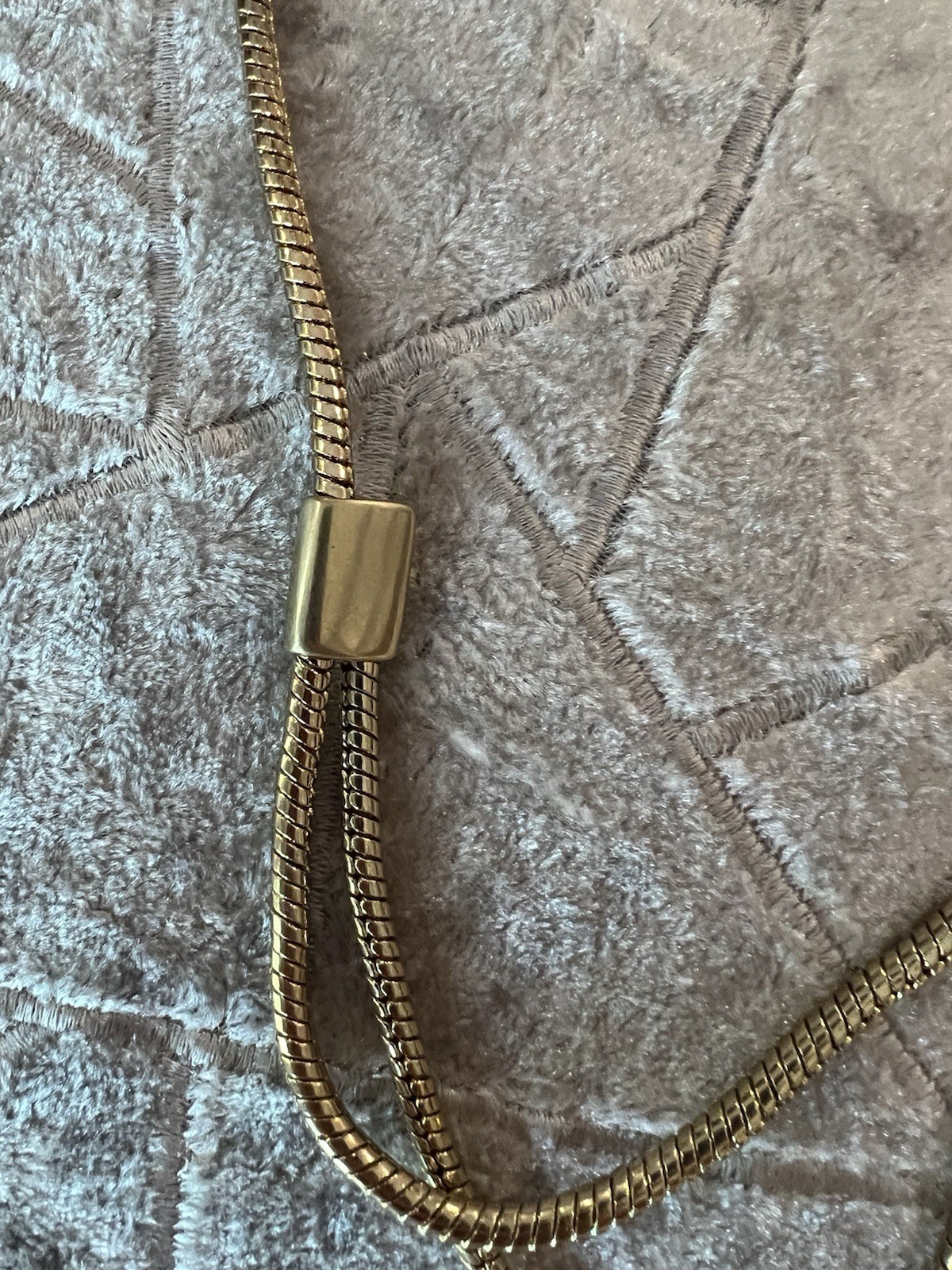 Kenneth Cole Necklace Double Serpent Chain Sporting A Large Gold Square Pendant
