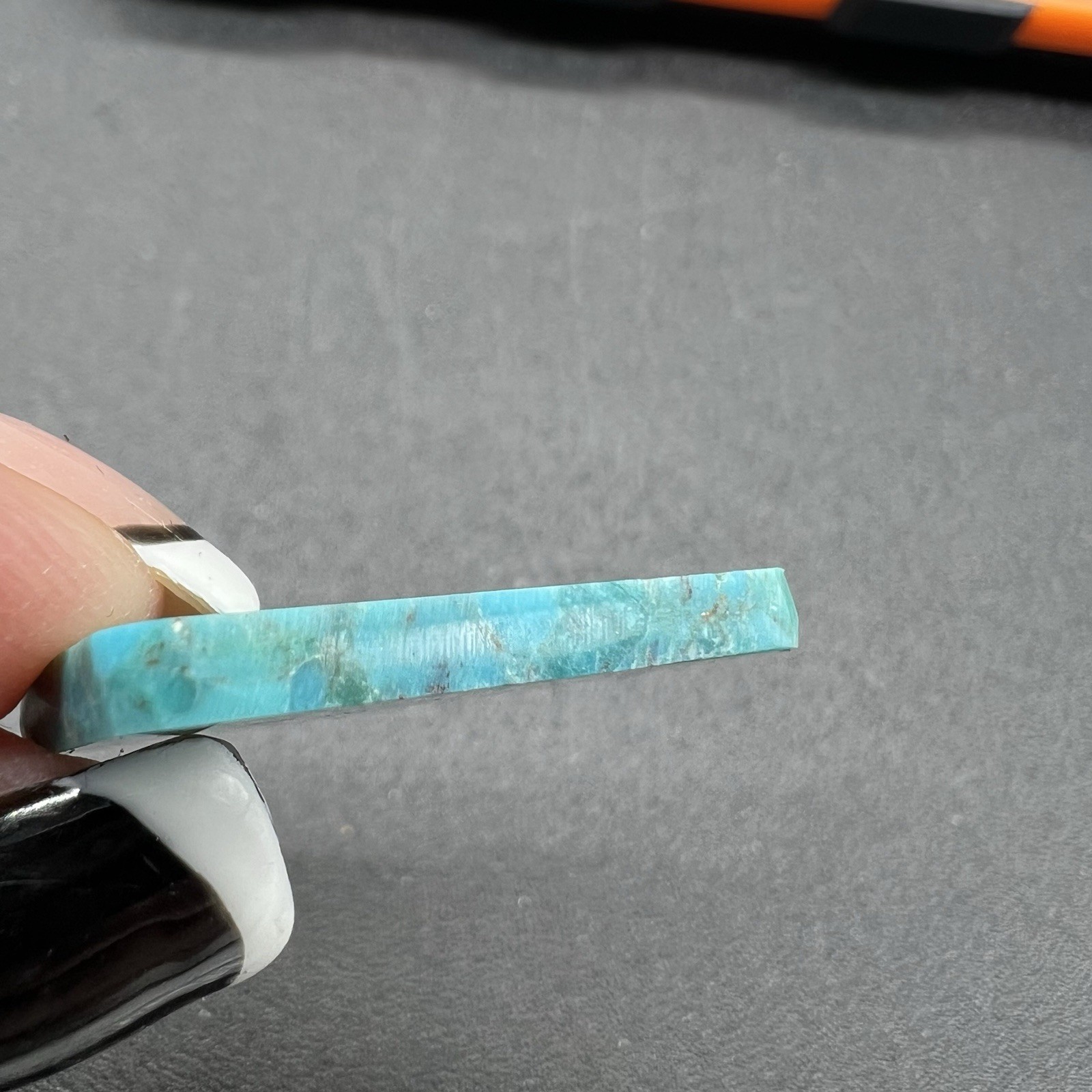 Composite Turquoise Rectangular Cabochon Blue Mosaic Stone Jewelry 3g