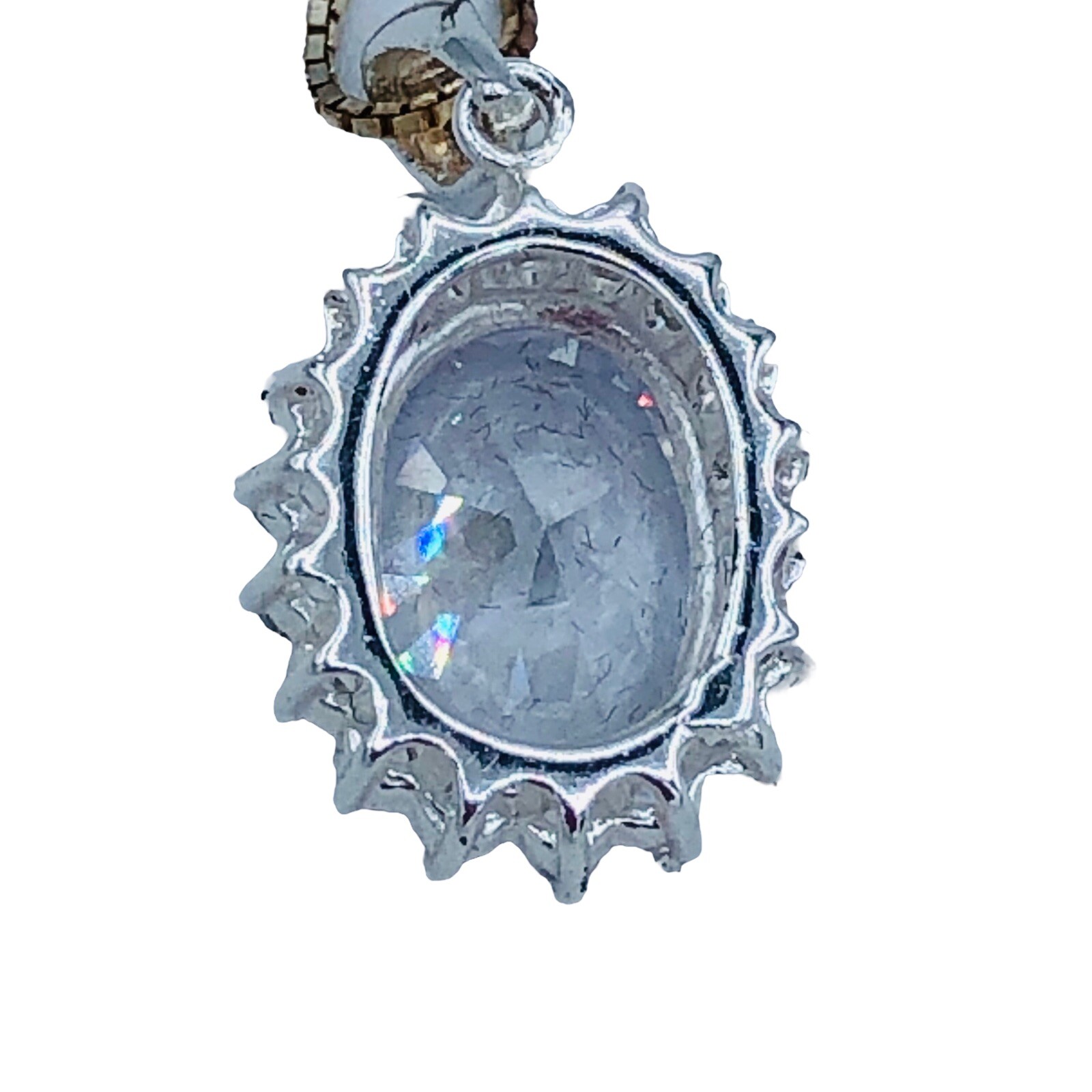 JC 925 Sterling Silver Cz Lab Created Sapphire pendant Necklace