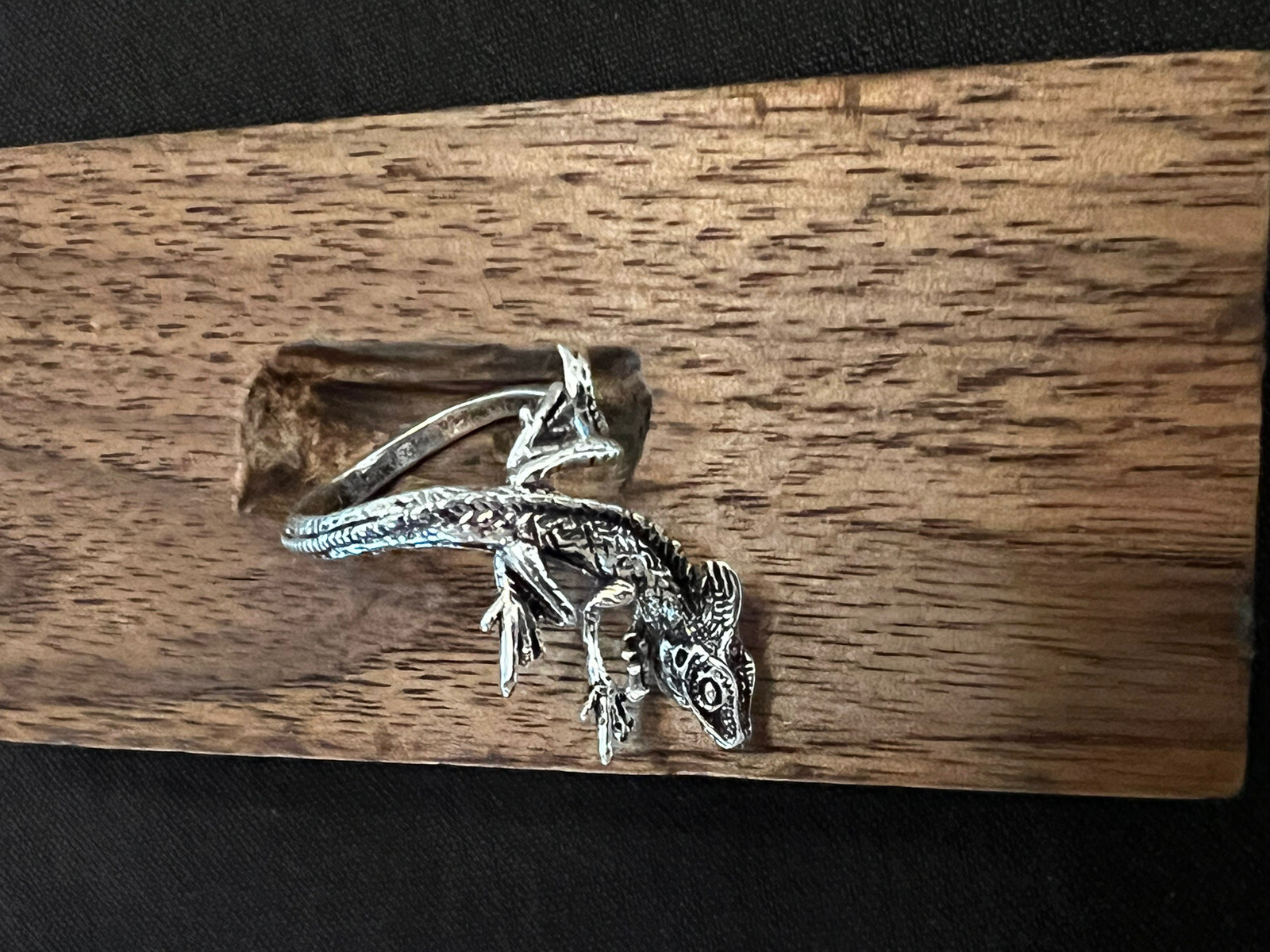 New Lizard, Chameleon,Reptile Ring, Renaissance, Halloween, Silver Color. Adjust