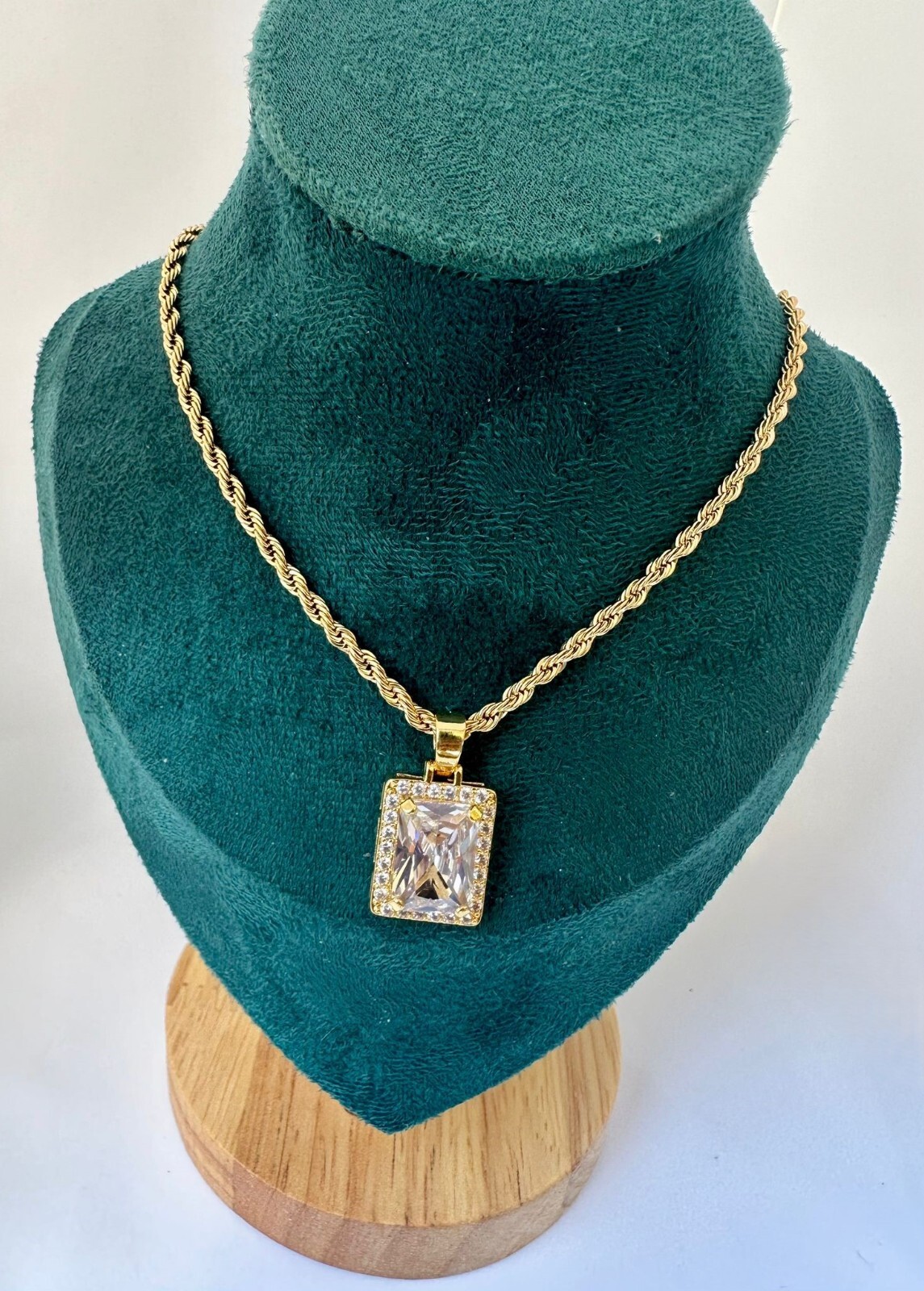 18K gold plated waterproof and tarnish free Singapore Chain with CZ pendant