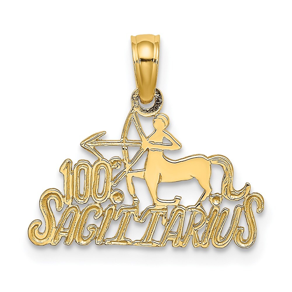 14k Yellow Gold 100% SAGITTARIUS Zodiac Charm Pendant 0.63gm L-14mm, W-17.4mm