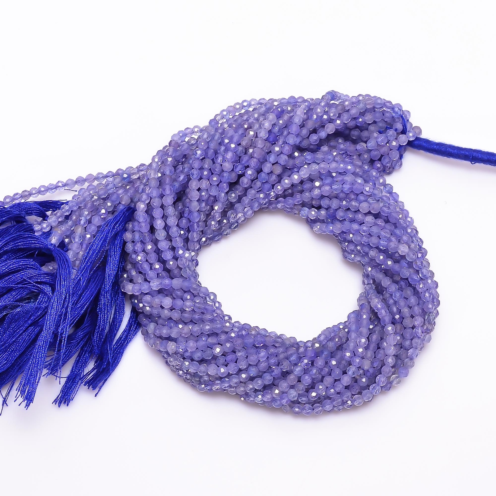 100% Natural Tanzanite Gemstone Round Israel Cut Beads 2.5mm mm Strand 13″ EB-97