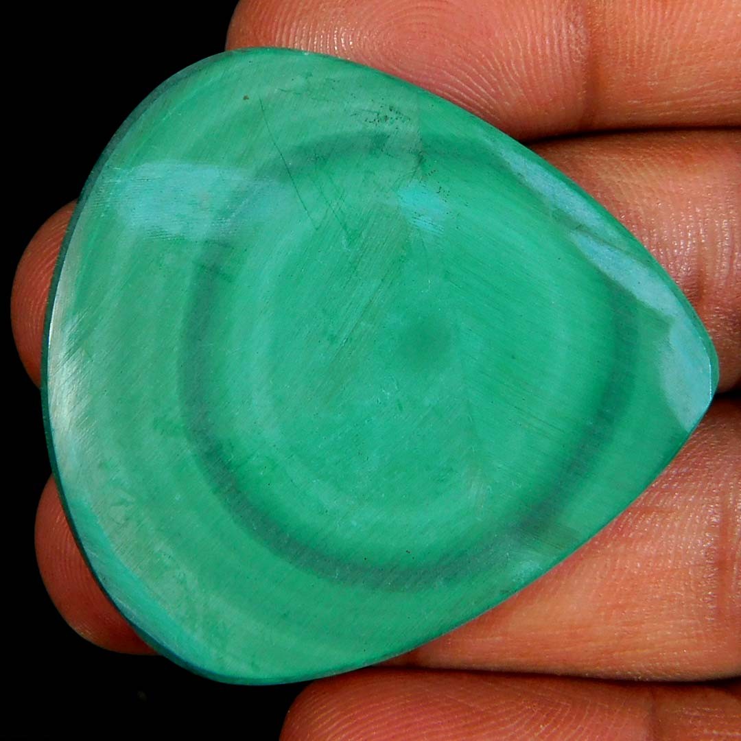 58.85Cts. Natural Miraculous Green Malachite Pear Cabochon Loose Gemstone
