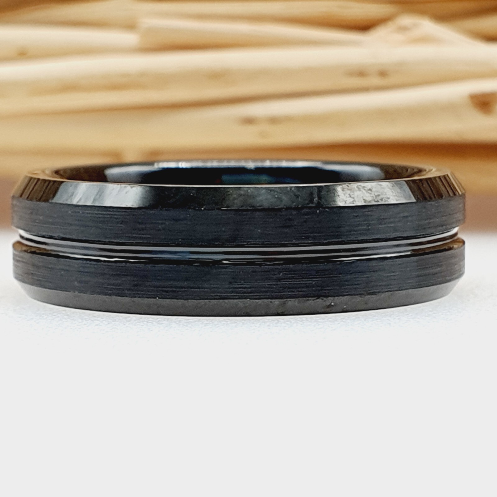 Black Tungsten Engagement Rings Anniversary Promise Band Men & Women