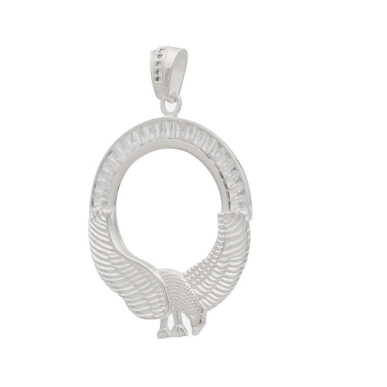 Sterling Silver 1 Onza Plata Libertad Mexico Bezel Coin Prong Back Round Edge