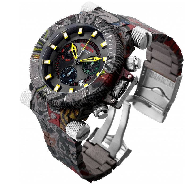 Invicta Coalition Forces Graffiti Hydro-Plated Men 51mm Swiss Chrono Watch 26449