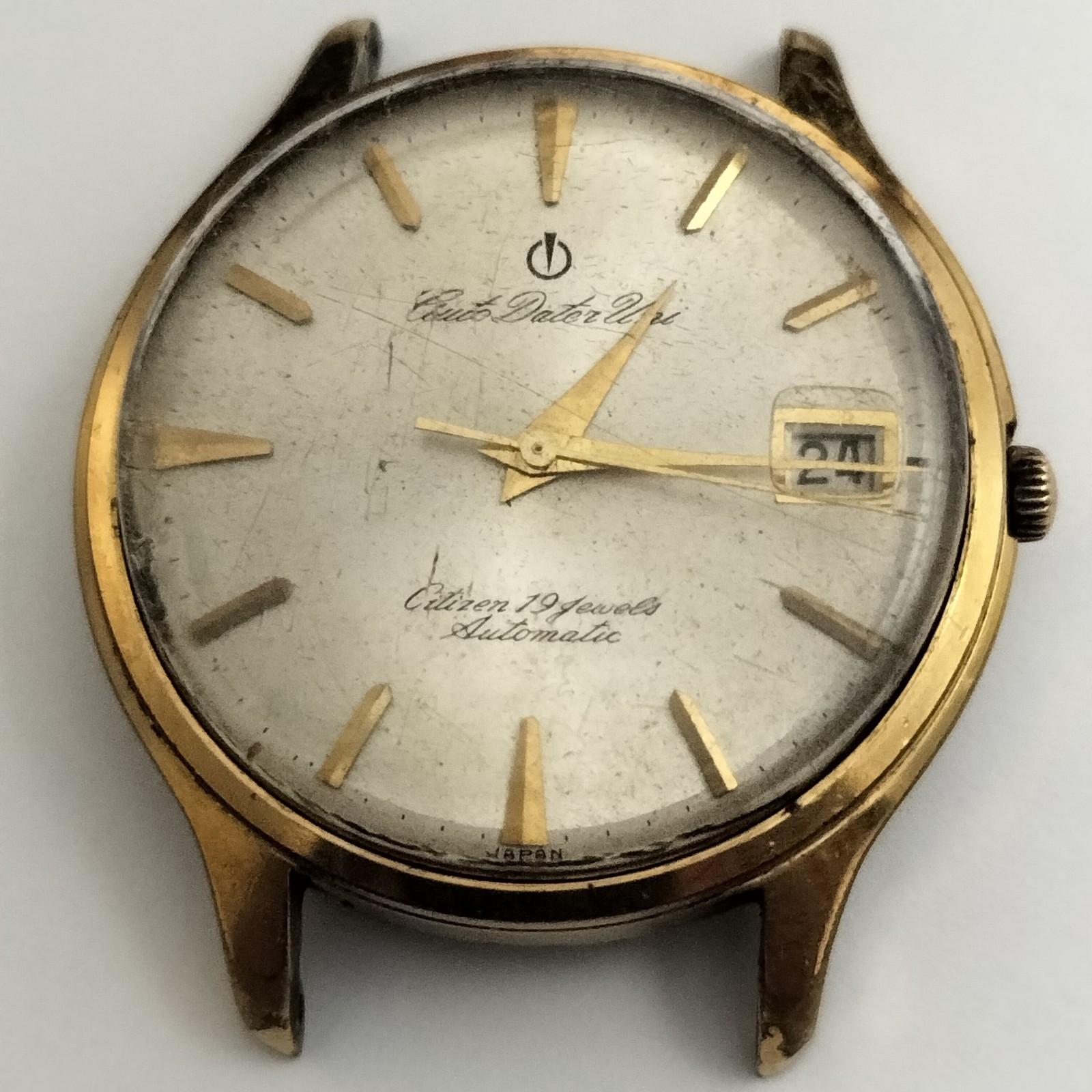 Lot of 2 Vintage Citizen Automatic Watches Auto Dater Uni Compact 21 For Parts