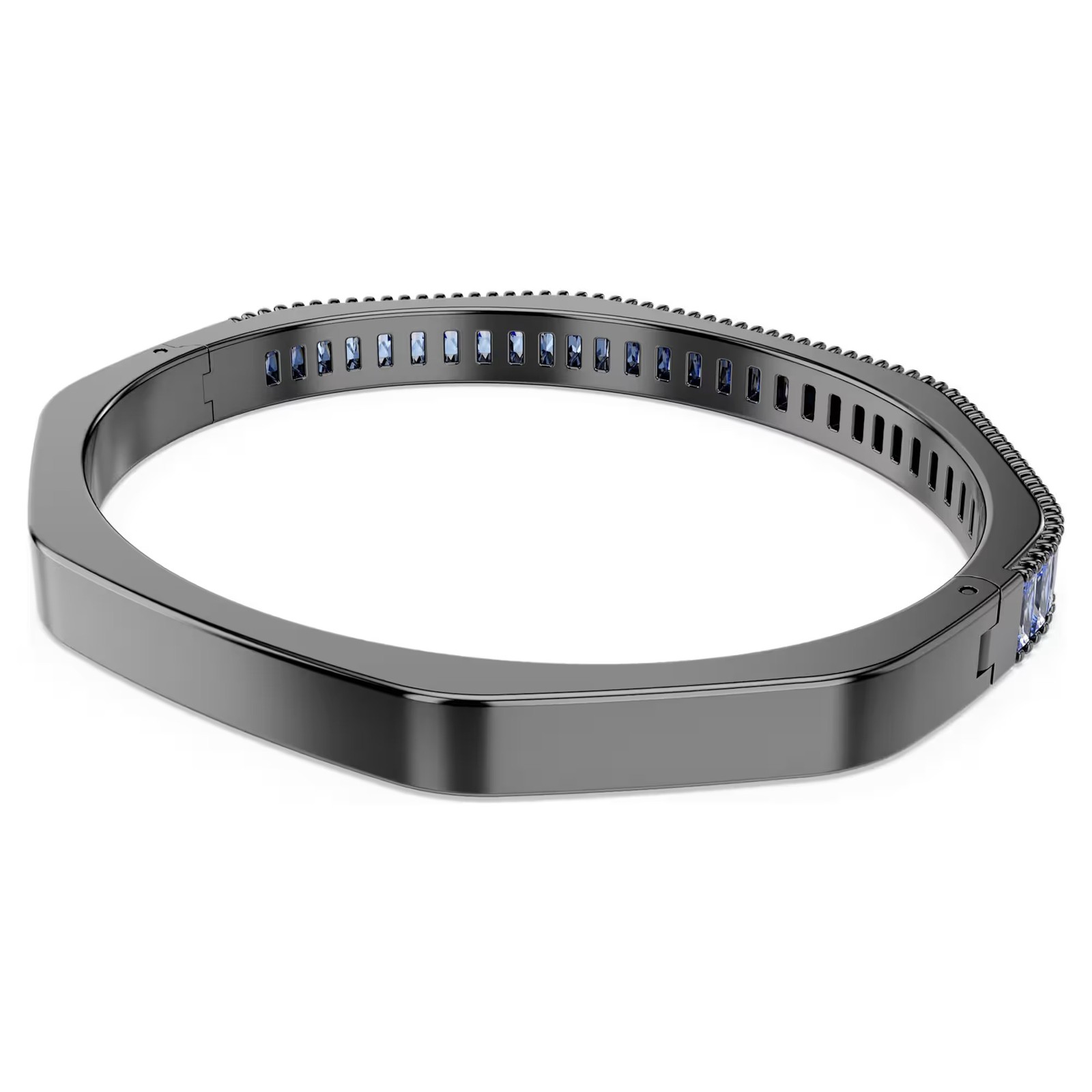 Swarovski Matrix Bangle Octagon Shape, Blue, Ruthenium Plated 5705776 (Size M)