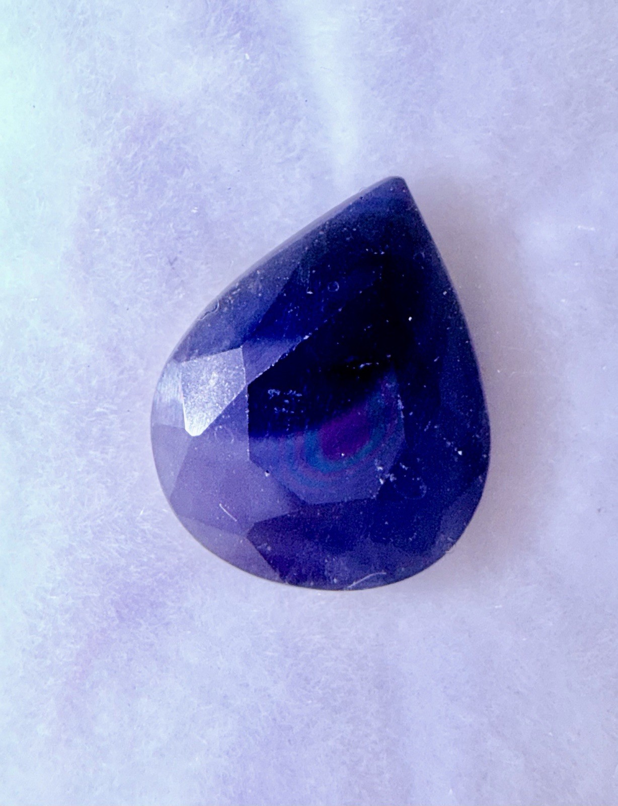 Diffused Blue Sapphire. Pear 10x8mm, 2.3cts. From Kandanabari, Africa