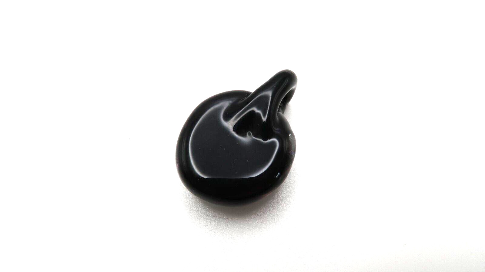 Vintage Hand Made Foil Glass Pendant 3.6cm x 2.5cm NB9