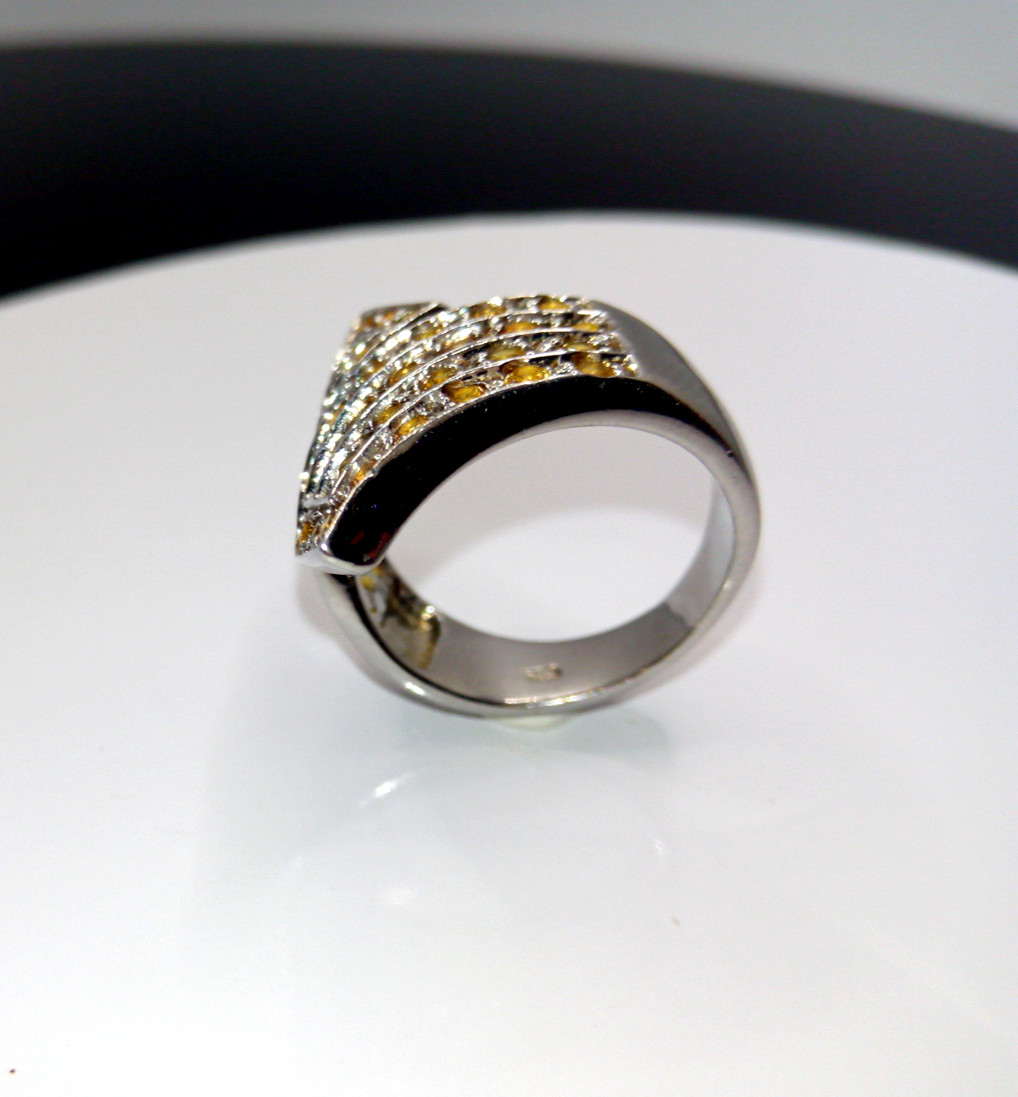 🔥🔥🔥Exclusive Silver & White Gold SAPPHIRE RING, Size 17.25🔥🔥🔥