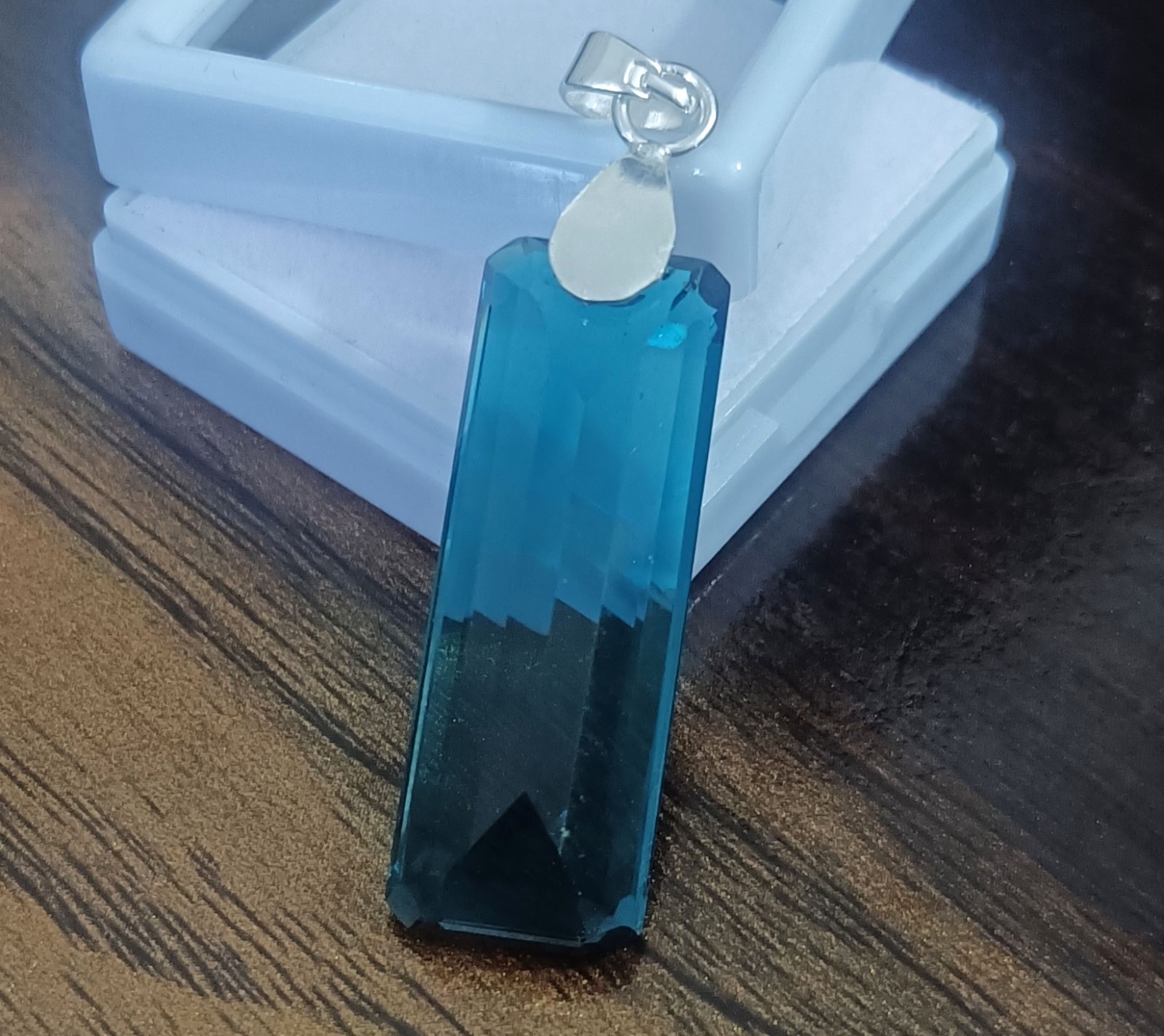 42.30 Ct London Blue Topaz Pendant -Sterling Silver Elegant Gift Gems Jewelry