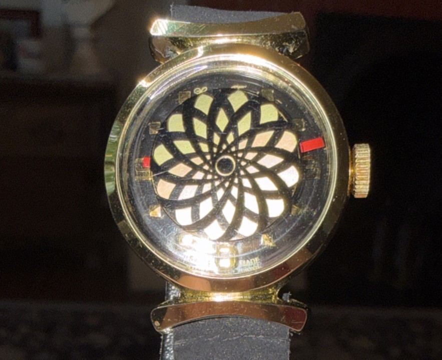 Vintage Louis Frey Kaleidoscope Cocktail Watch Swiss Manual Wind Mechanical 26mm
