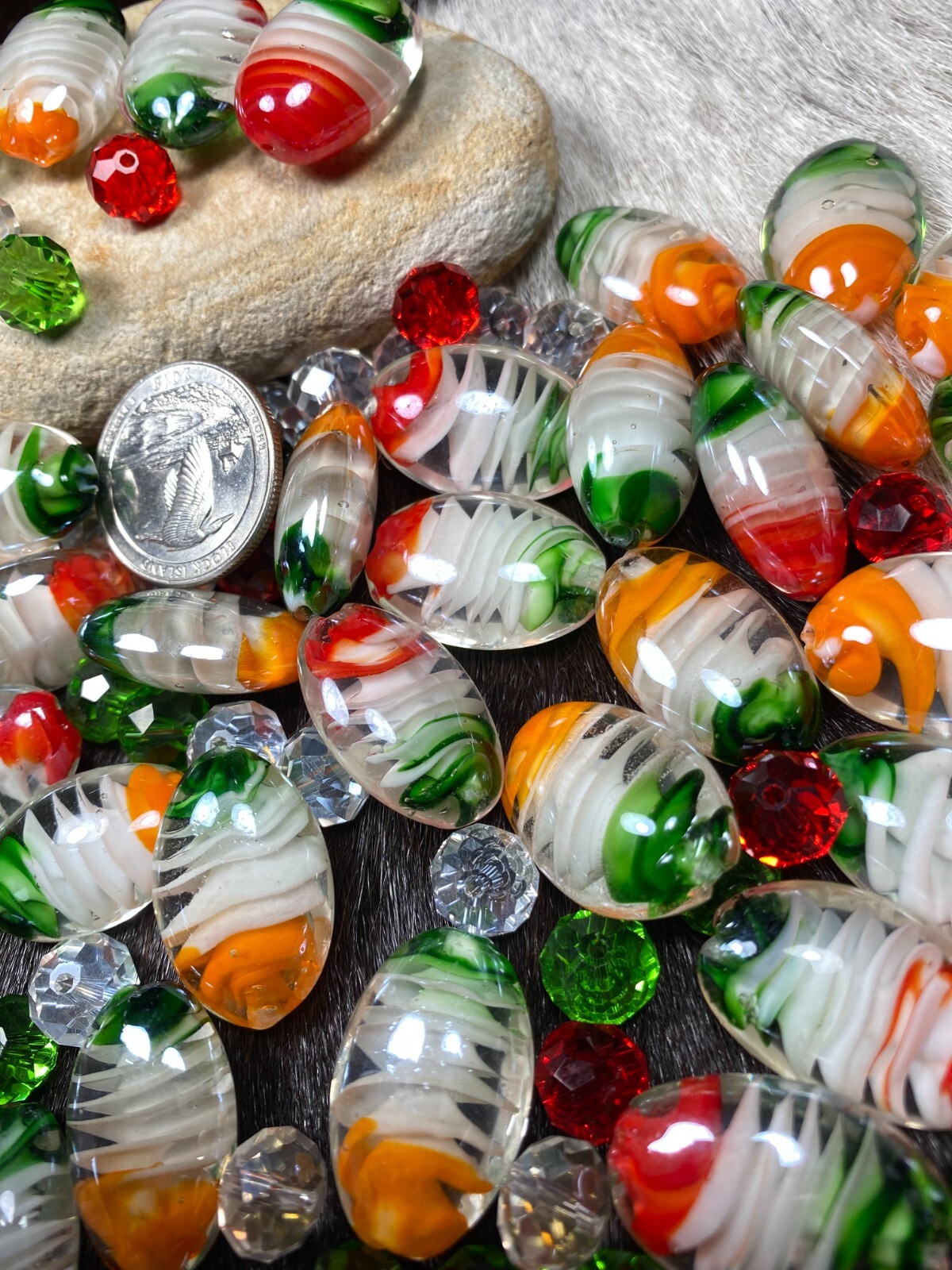 Lampwork Beads Bulk Oval Roundelle Crystal Beads Beads for Jewelry Making 50 pcs