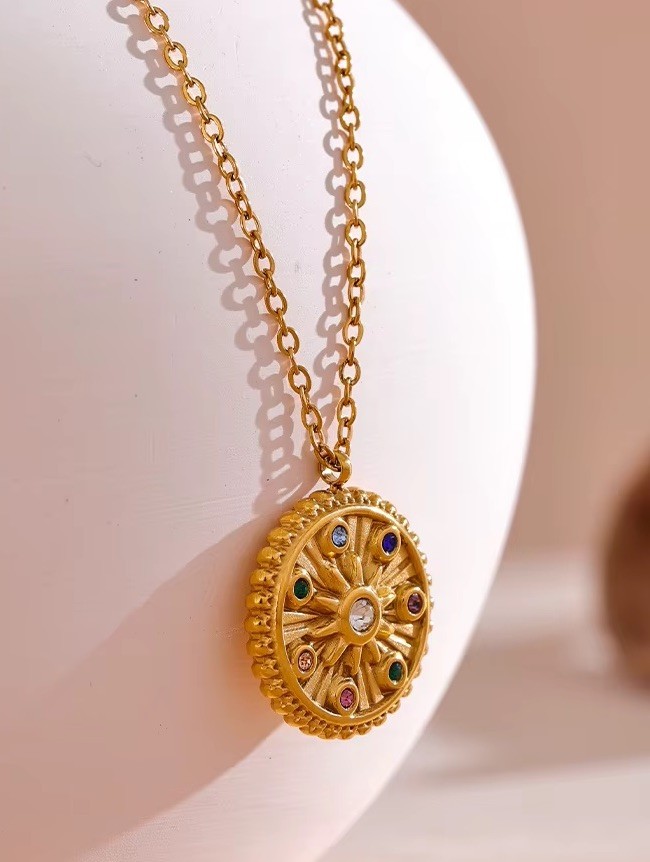 Anthropologie Gold Sunburst Necklace Medallion Celestial Sun Athena Boho Mandala