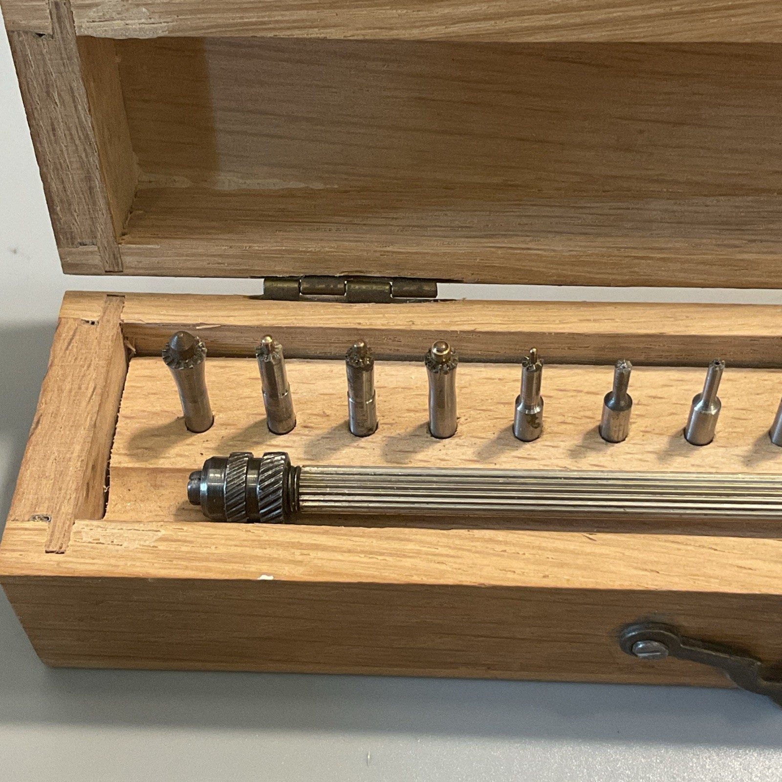 Watchmaker Estate Vintage WATCHMAKER COUNTERSINKS Original Wood Case