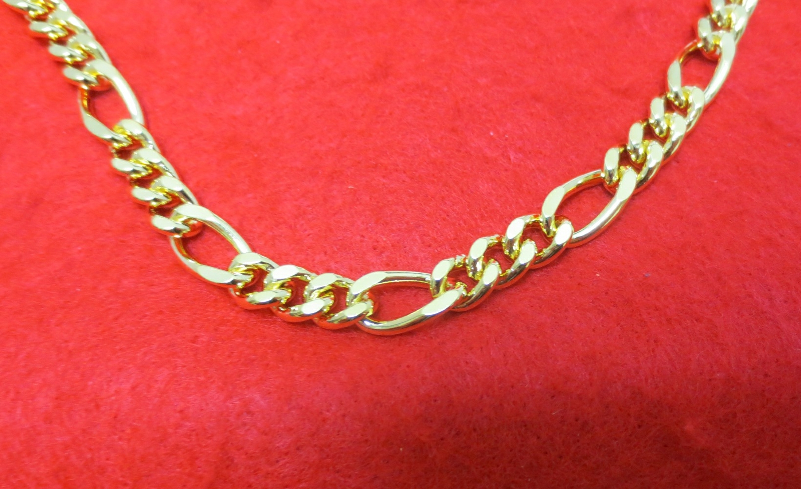 14KT GOLD EP 30 INCH 9MM FIGARO ROPE CHAIN BLING NECKLACE