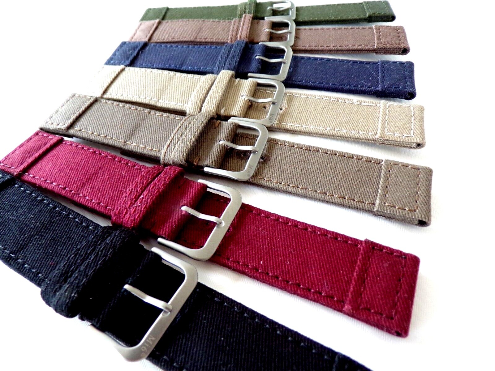 22mm WWII Canvas Sailcloth NATO military Dbl Layer nylon watch band Sport strap