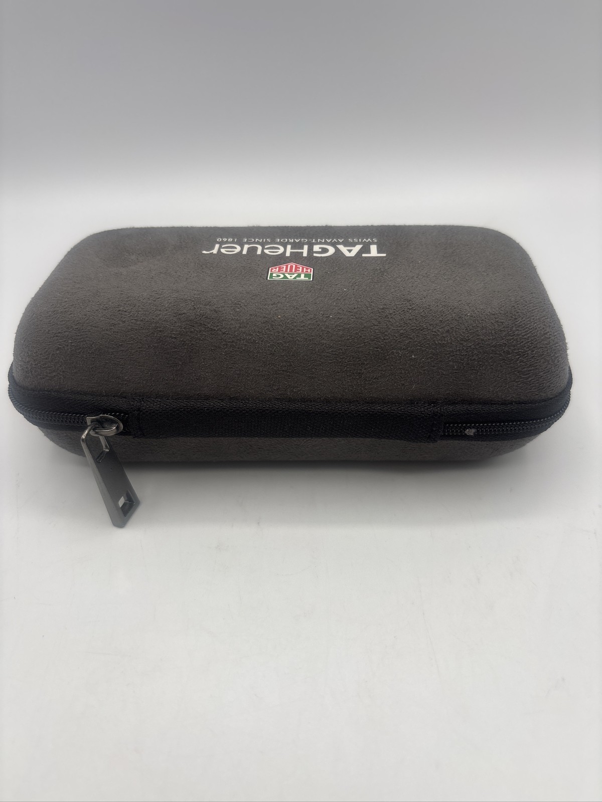 TAG Heuer Gray Watch Travel Case Hard Shell Storage Foam Inserts Zipper Closure