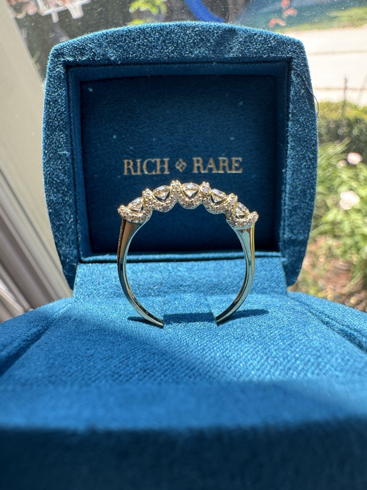 GSTV Japan 18K Yellow Gold 5-Stone Diamond Anniversary Band Ring 0.70ctw US 8⁠