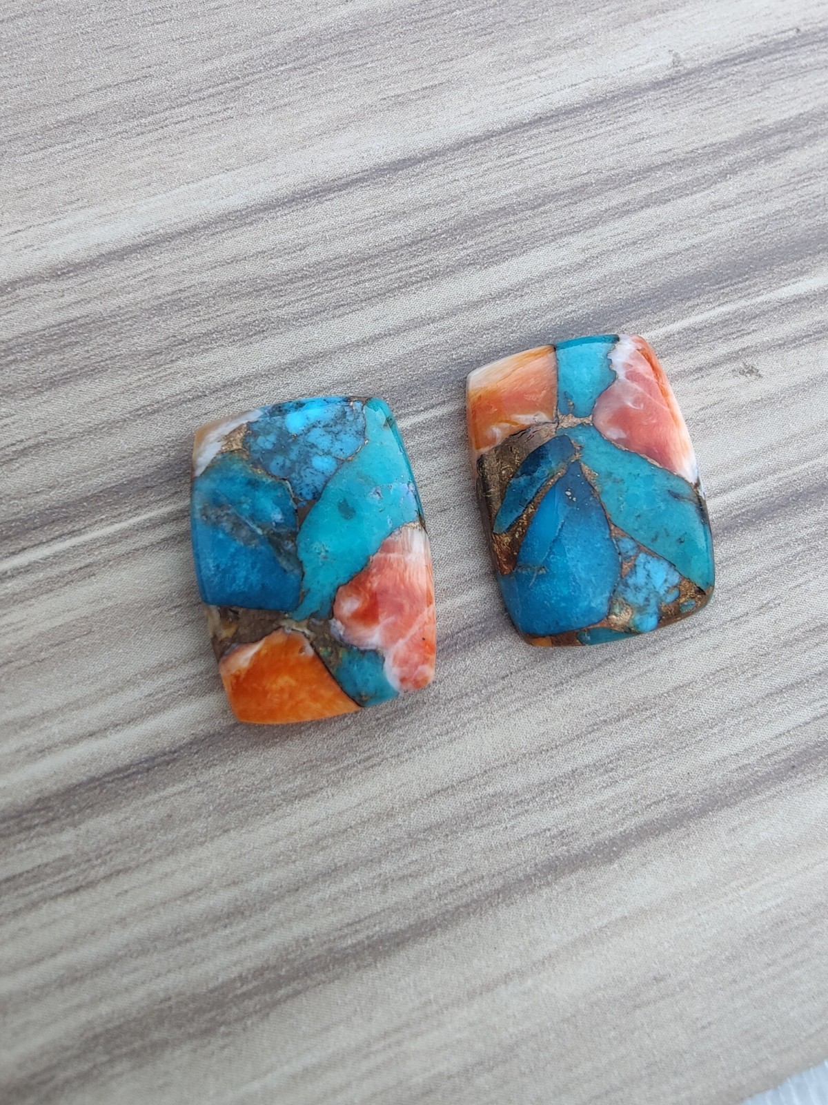 Natural Oyster Copper Turquoise Rectangle Cabochon 6x8mm to 20x25mm Gemstone