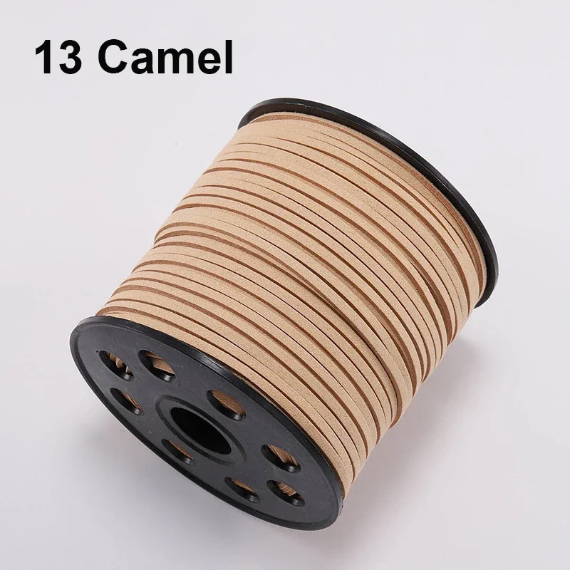 100 Yard Faux Leather Cord String 3mm Flat Suede Bracelet Necklace Jewelry