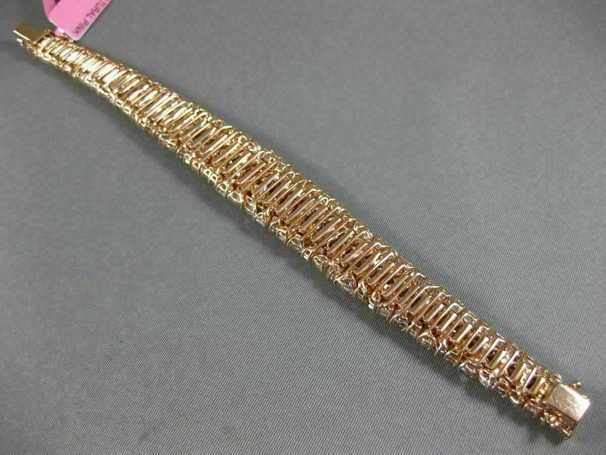 ESTATE LARGE 24.90CT PINK DIAMOND 18KT ROSE GOLD 3D MULTI ROW TENNIS BRACELET