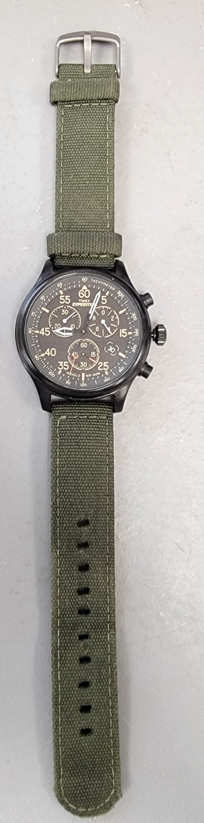 Timex Expedition TW4B10300 Field Chronograph Black Dial Green Strap Men’s Watch