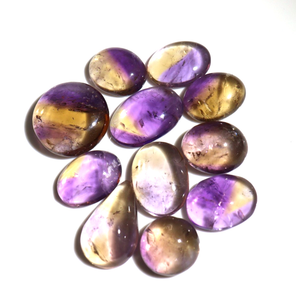 Ametrine Cabochon Bio Color Gemstone All Shape Available 15–30 mm Size