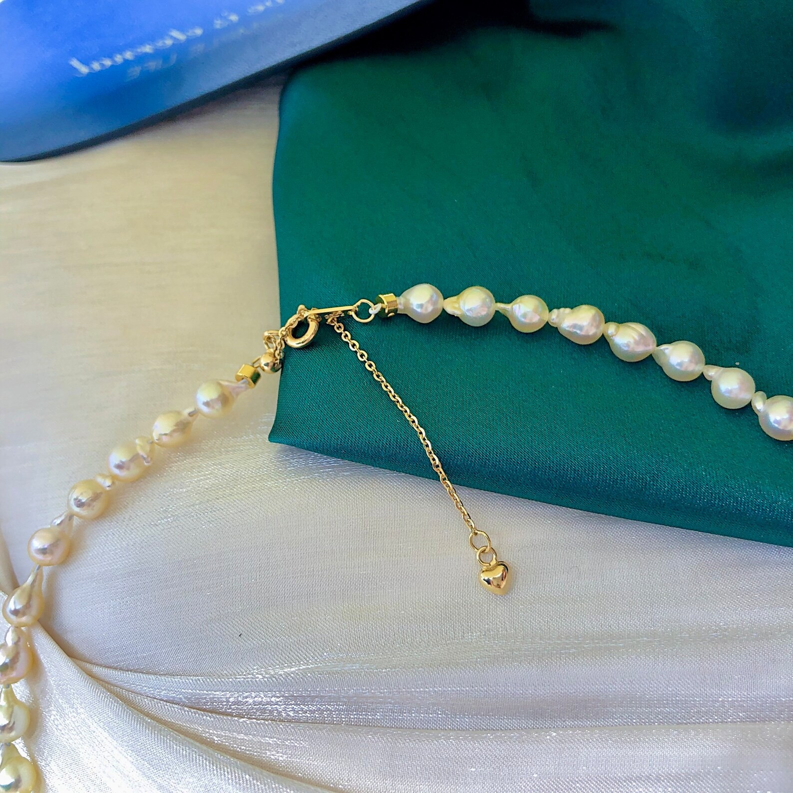5mm-5.5mm Japanese Akoya Baroque Pearls Beaded Necklace Bright Champagne Gold