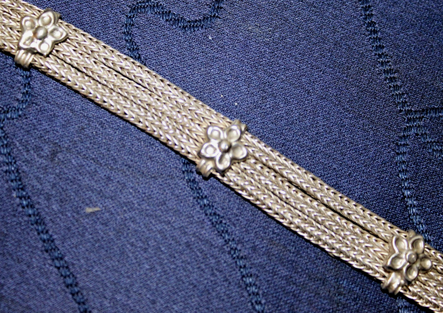 BALI ARTISAN DESAK SUARTI WOVEN 900 SILVER STAITON SCREW CLASP BRACELET 46g
