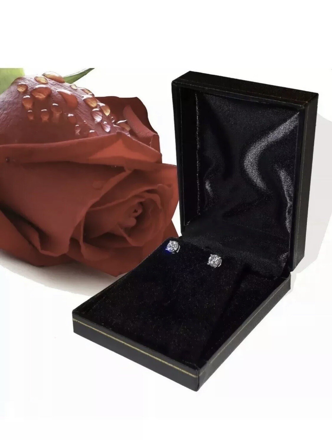 6.00 Ct Cut FL/D Certified Moissanite Solitaire Stud Earrings 14K White Gold 9mm