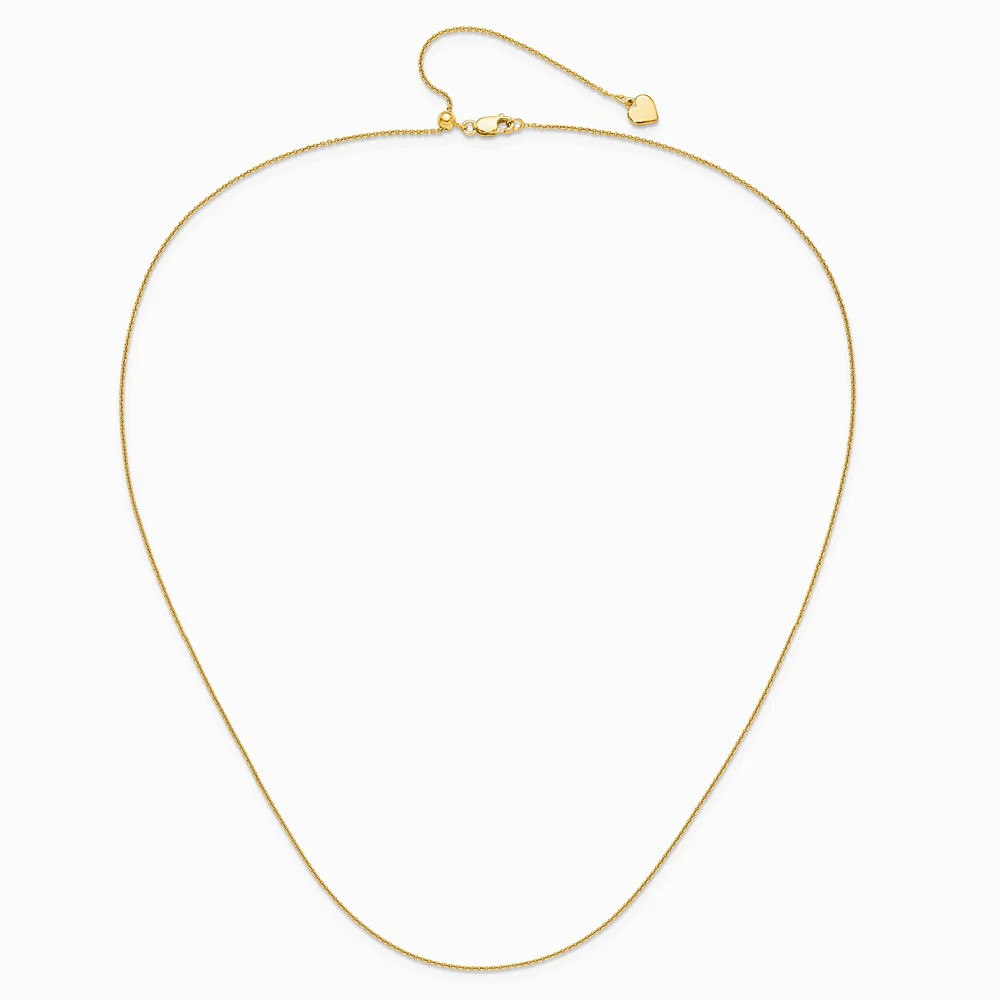 Sterling Silver Gold-Plated Adjustable .95mm Rolo Chain Necklace 22″-30″