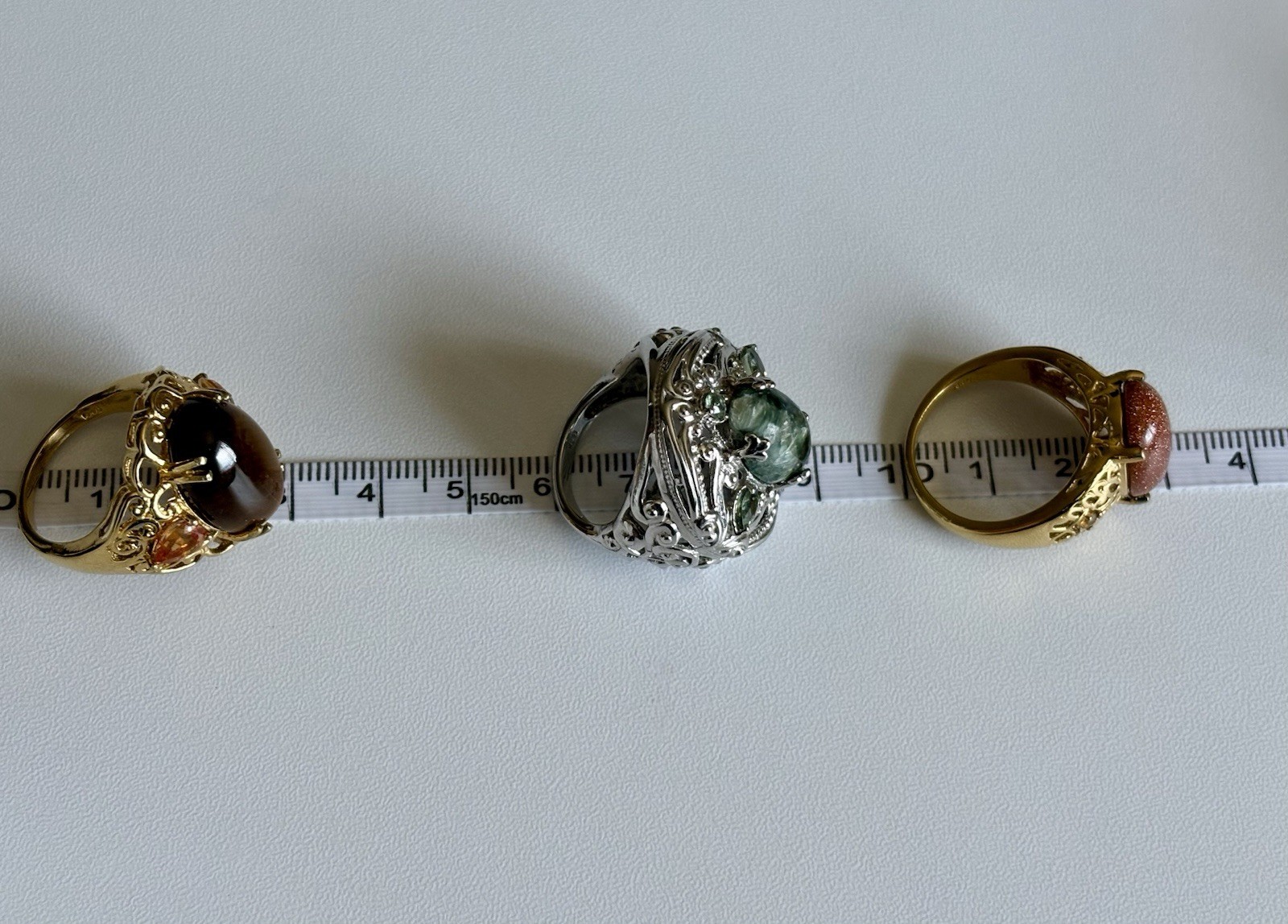 KARIS STS Ring Lot Assorted Gemstones 6 Rings Gold Bond & Platinum Bond STUNNING