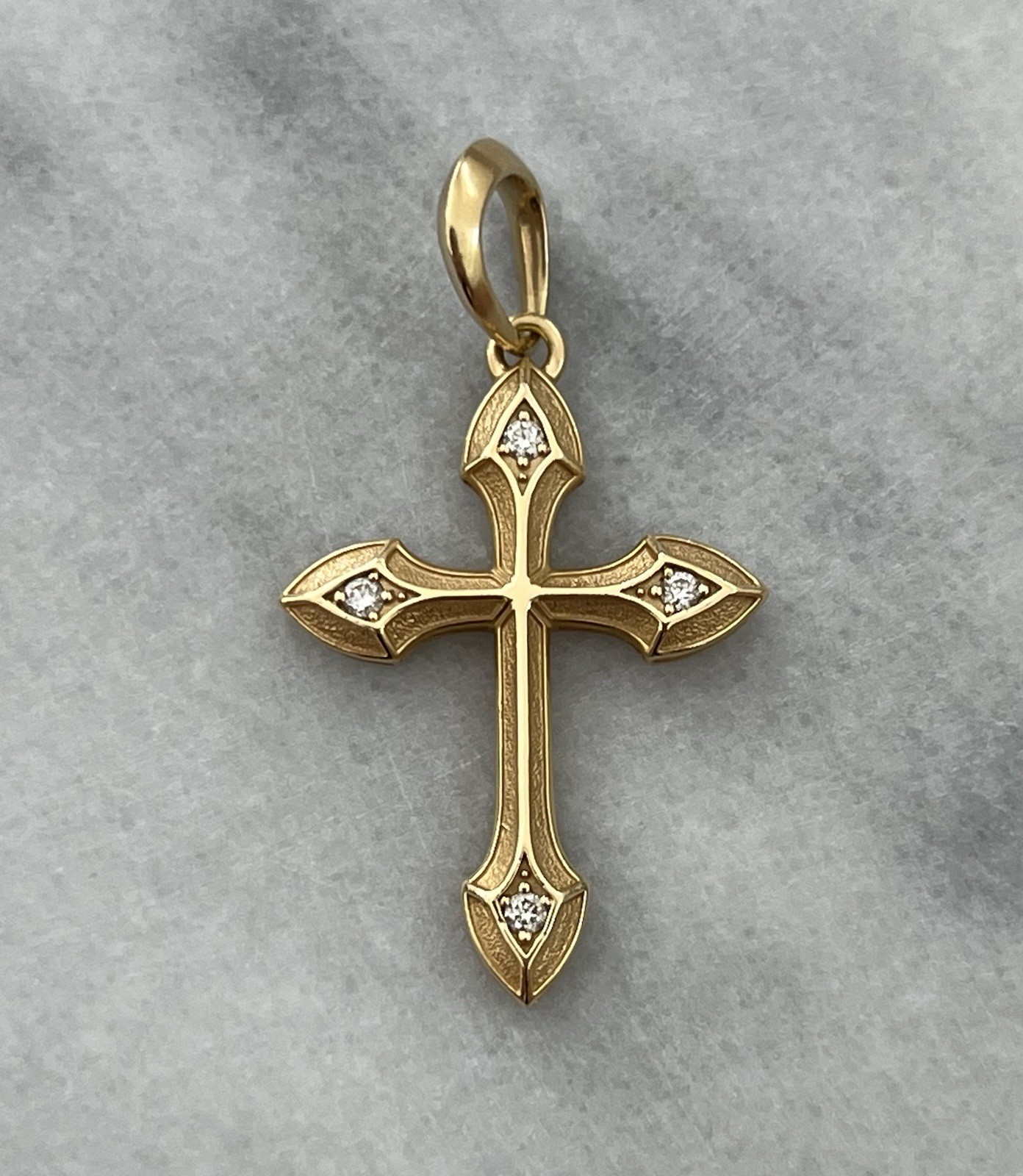 David Yurman 18k Gold With Diamonds Gothic Cross Pendant