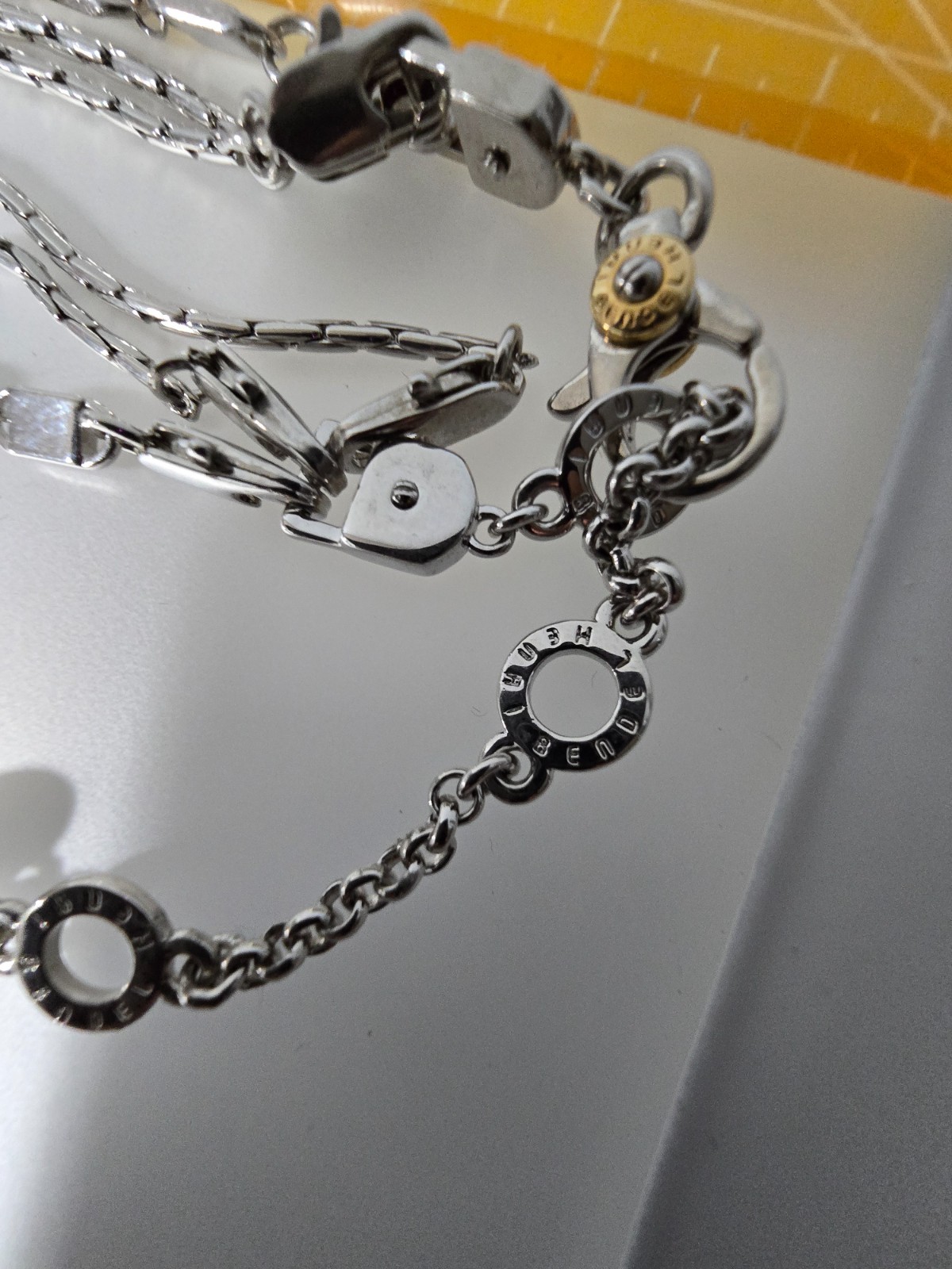 Authentic Vintage Henry Bendel NY Multi strand Layered Necklace silverTone Rare