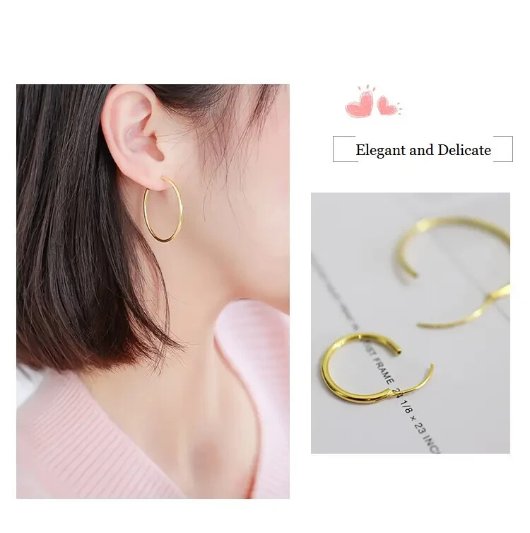 9CT GOLD 12.5mm SLEEPER HOOP EARRINGS – PAIR –
