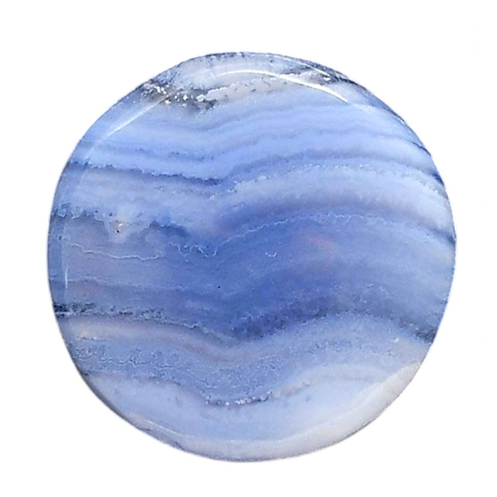 Natural Blue Lace Agate 25.5×25.5×5.5mm Round Shape Polished Gemstone LS89-05447
