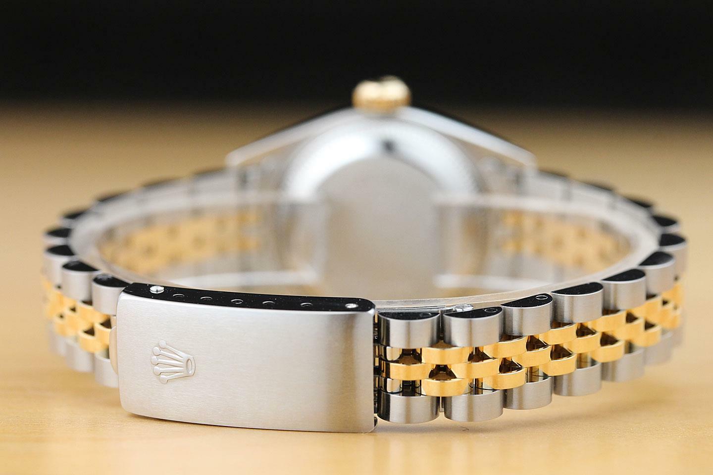 ROLEX LADIES DATEJUST 18K YELLOW GOLD & STEEL QUICKSET WATCH + DIAMOND LUGS