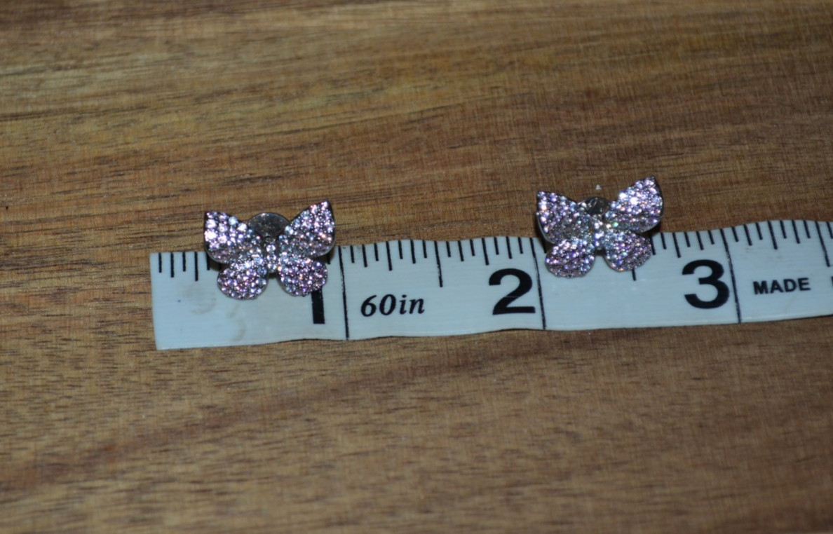 Henri Bendel Butterfly Pavé Crystal Stud Earrings