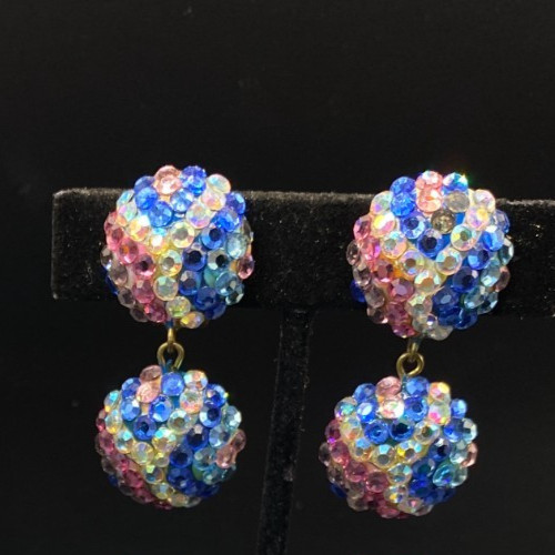 VTG Estate Sale *Nite Sparkles* rhinestone earrings, brooch lot of 5 pc