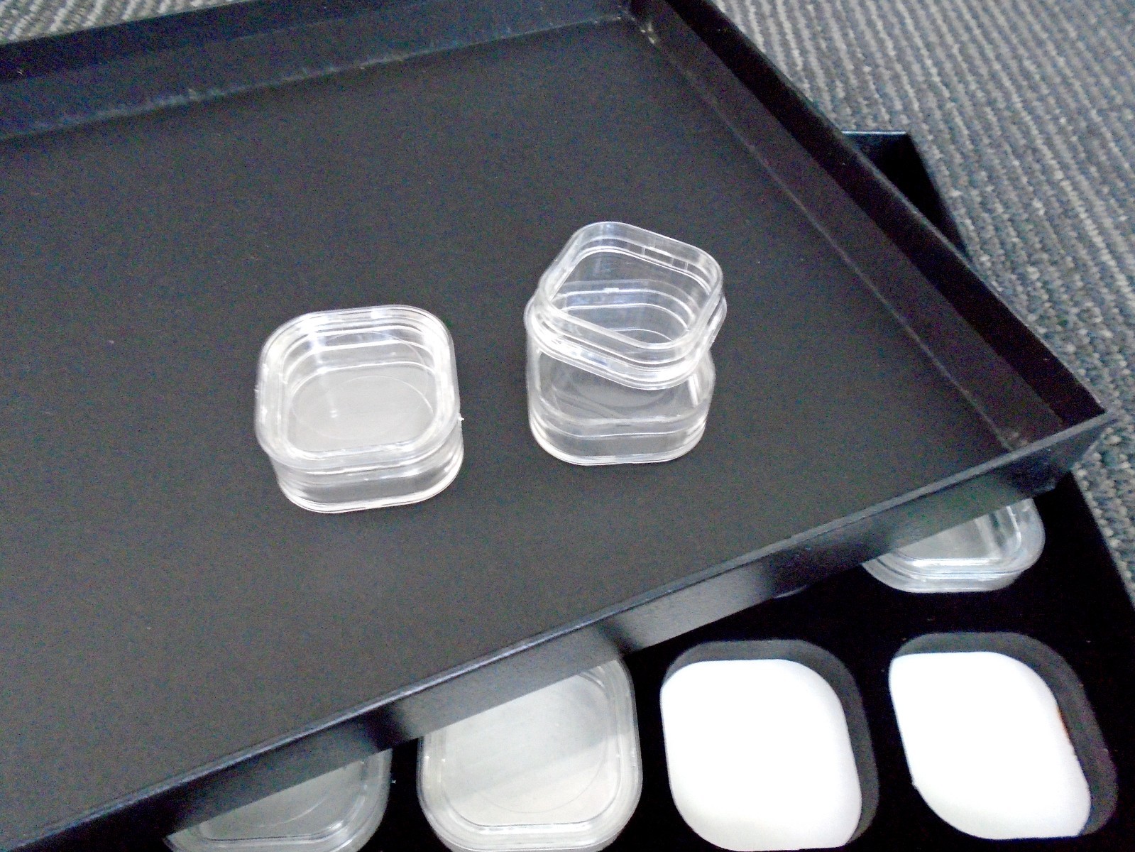 Jewelry Display Square Jar Tray Gemstones Beads Plus Gemstone Guide Book