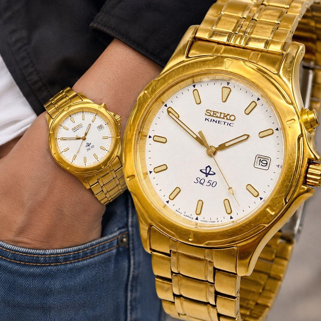 SEIKO KINETIC SQ50 Gold Men’s Watch 172