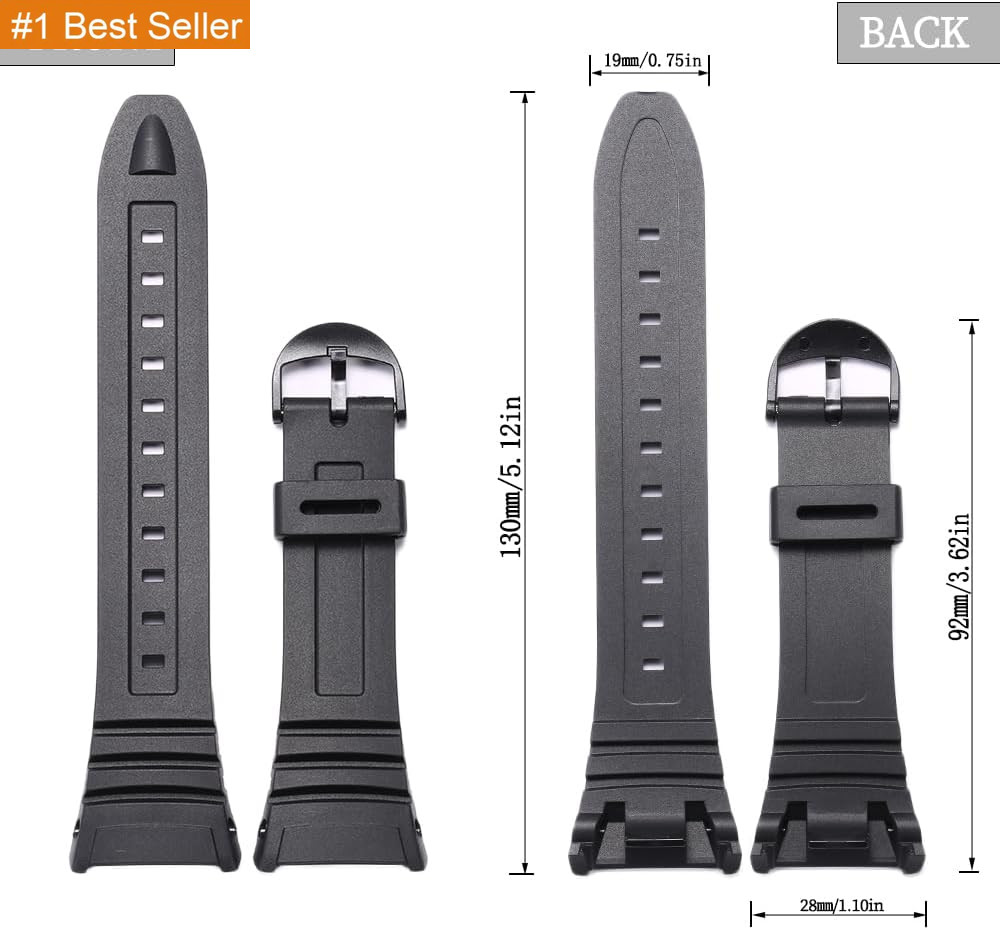 Replacement Watch Strap Band Compatible with Casio Men’S W-96H W96H-1BV Sport Wa